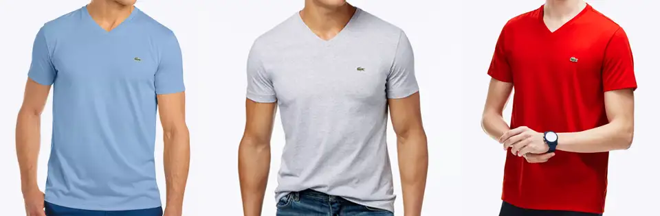 Mens-Lacoste-V-Neck-T-Shirts
